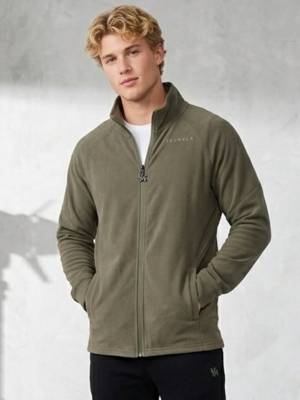 YoungLA Men’s Olive Green Full Zip Training Jacket Small - Soft Touch
